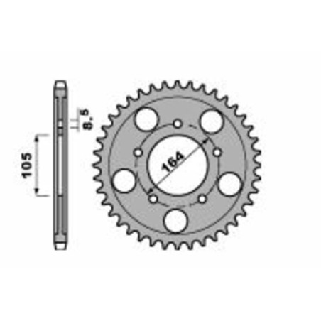 Kit de cadena EK/PBR 525SROZ2 22/47 - corona Standard