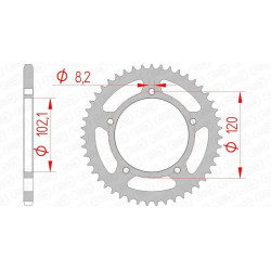 Kit cadena AFAM 428XMR2 12/47 - corona Standard 2
