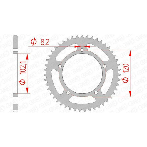 Kit cadena AFAM 428XMR2 12/47 - corona Standard