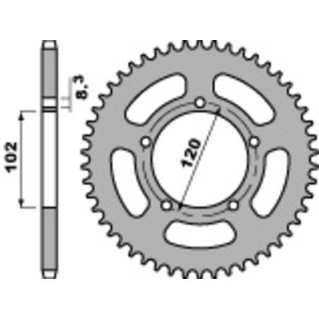 Kit de cadena EK/PBR 420SR 12/47 - corona Standard