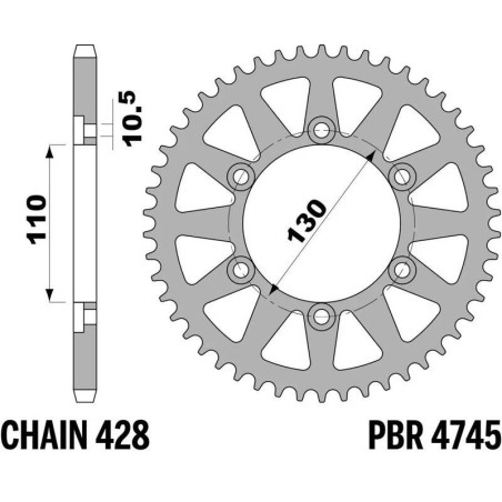 Kit de cadena EK/PBR 428ZVX 16/56 - corona Standard