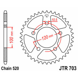 Kit de cadena EK/JT 520ZVX3 17/43 - corona Standard 2