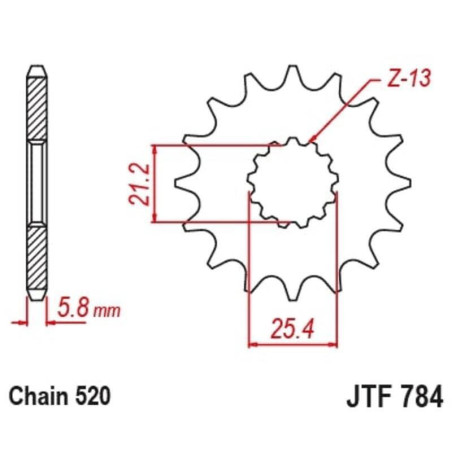 Kit de cadena EK/JT 520MVXZ2 15/46 - corona Standard