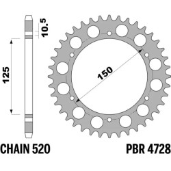 Kit cadena EK/PBR 520SRX2 15/46 - corona estándar 2