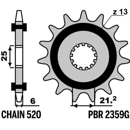 Kit cadena EK/PBR 520SRX2 15/46 - corona estándar