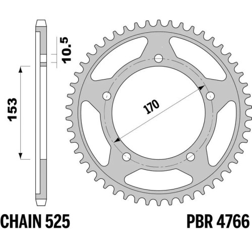 Kit de cadena EK/PBR 525ZVX3 18/44 - corona Standard