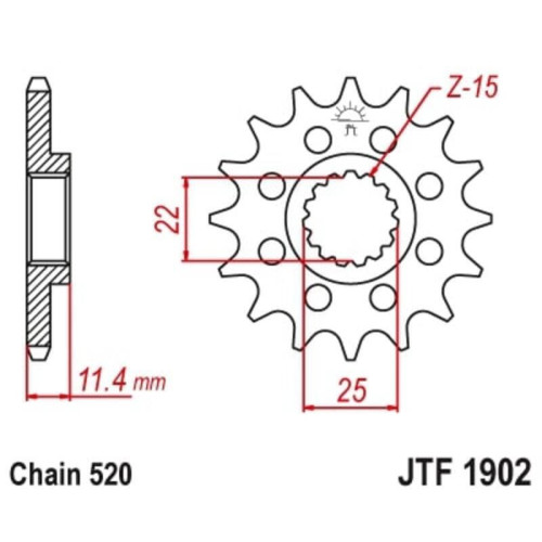 Kit de cadena EK/JT 520MVXZ2 16/41 - corona Standard