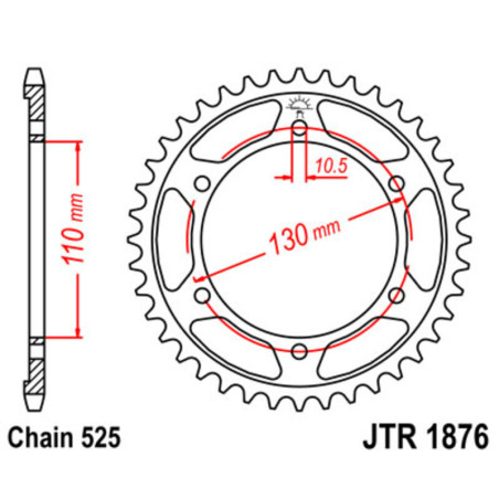 Kit de cadena EK/JT 520SRX2 17/47 - corona Standard