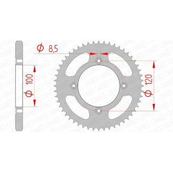 Kit cadena AFAM 428M 12/50-132 - corona standard 2