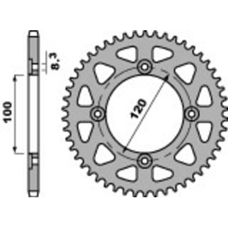 Kit cadena EK/PBR 420SR 11/60-138 - corona standard