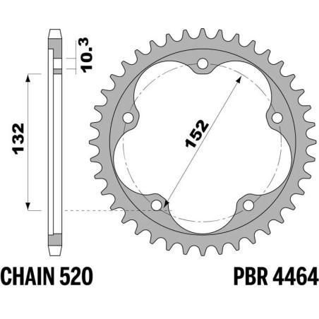 Kit cadena EK/PBR 520SRX2 16/43-116 - corona reforzada
