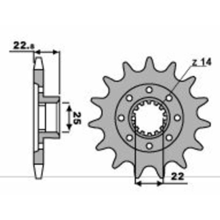 Kit cadena EK/PBR 520SRX2 16/43-116 - corona reforzada