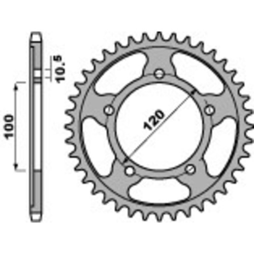 Kit cadena EK/PBR 525MVXZ2 16/40-108 - corona standard