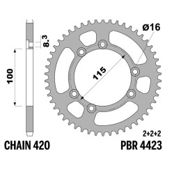 Kit de cadena EK/PBR 420SR 11/58-136 - corona Standard 2