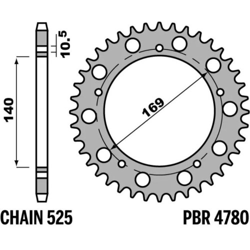 Kit de cadena EK/PBR 525ZVX3 17/45-120 - corona standard