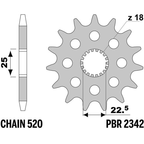 Kit de cadena EK/PBR 520MVXZ2 17/41-102 - corona standard