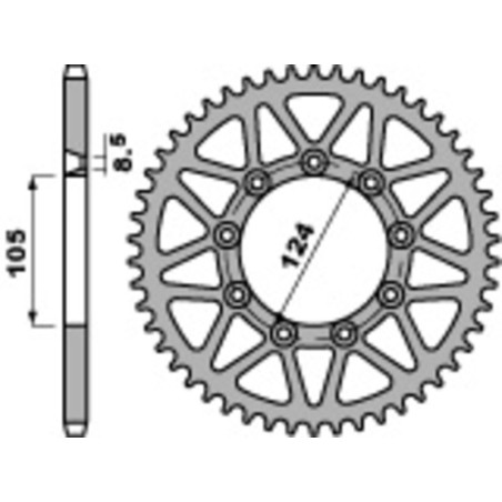 Kit de cadena EK/PBR 520M3 13/50-120 - corona standard