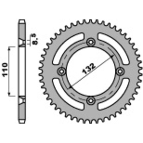 Kit de cadena EK/PBR 428SHDR 13/49-124 - corona standard
