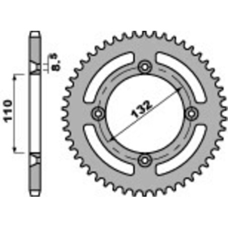 Kit de cadena EK/PBR 428SHDR 13/46-124 - corona standard