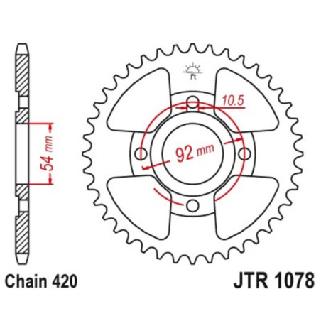 Kit de cadena JT 420HDR 11/60-138 - corona standard