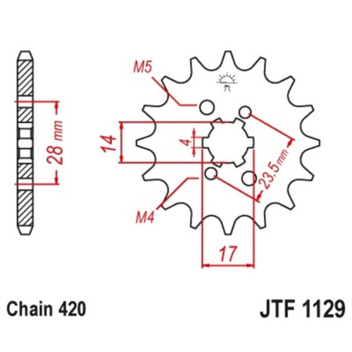Kit de cadena JT 420HDR 13/53-140 - corona standard