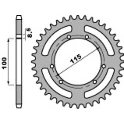 Kit de cadena EK/PBR 420SR 12/52-126 - corona standard