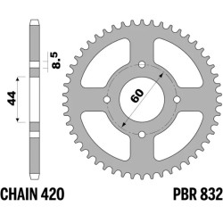 Kit de cadena EK/PBR 420SR 13/48-120 - corona standard 2
