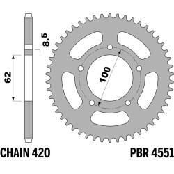 Kit de cadena EK/PBR 420SR 11/52-126 - corona standard 2