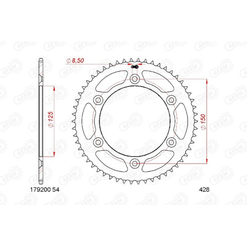 Kit cadena AFAM 428R1 11/60-146 - corona standard