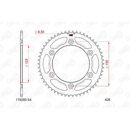 Kit cadena AFAM 428R1 11/60-146 - corona standard