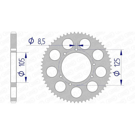 Kit de cadena AFAM 428R1 11/62-140 - piñón de aluminio estándar