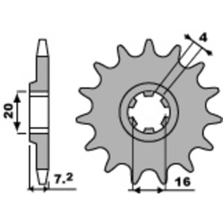 Kit cadena EK/PBR 420SR 12/51-124 - corona estándar