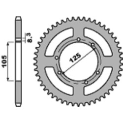 Kit de cadena EK/PBR 428DEH 14/62-140 - corona standard aluminium 2