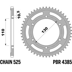 Kit cadena EK/PBR 525SRX2 16/43-114 - corona estándar 2