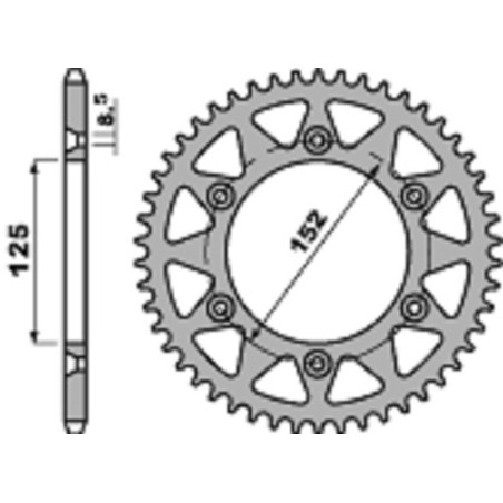 Kit de cadena EK/PBR 520SRX2 14/48-10 - corona ultraligera anodizado duro