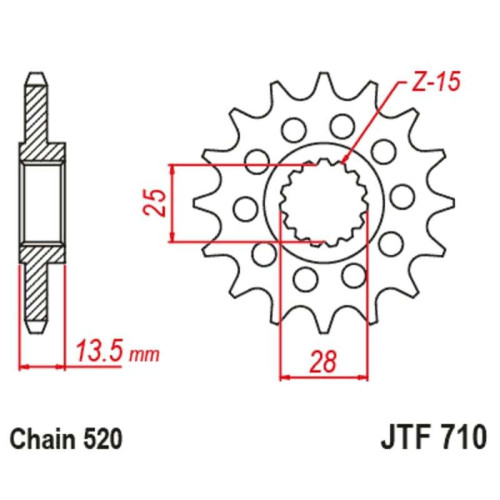 Kit de cadena EK/JT 520ZVX3 16/43-110 - corona Standard