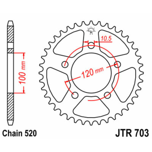 Kit de cadena EK/JT 520ZVX3 16/43-110 - corona Standard