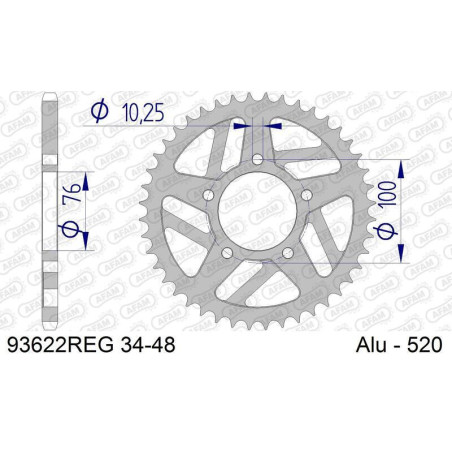 Kit de cadena AFAM 520XHR2 15/42-116 - corona standard aluminium
