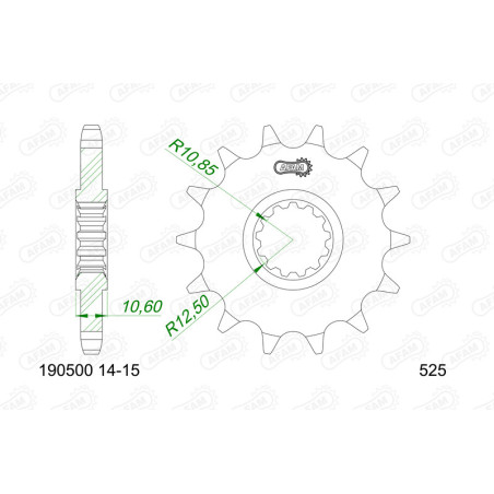 Kit de cadena AFAM 520XMR3 14/44-112- corona standard