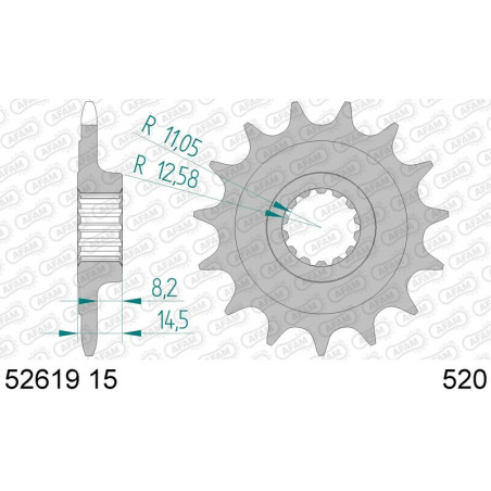 Kit de cadena AFAM 520XHR2 15/42-110- corona standard