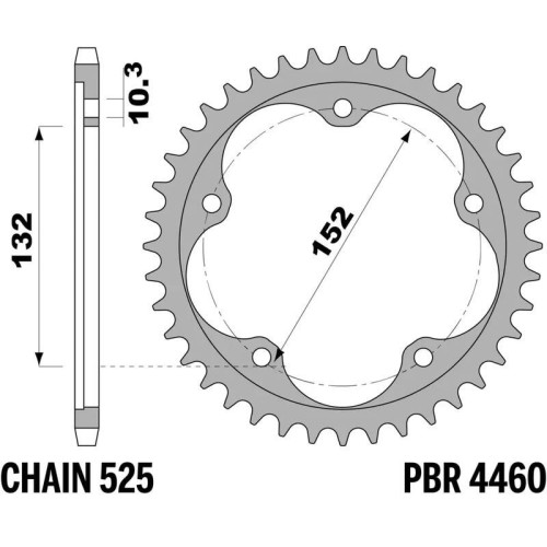 Kit de cadena EK/PBR 525 SRX2 - 16/39-114 - Couronne acier renforcé