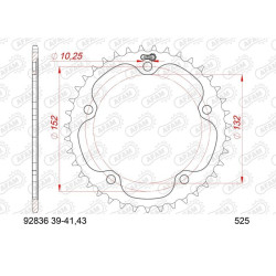Kit de cadena AFAM 525XHR3 16/39-114 - corona standard 2