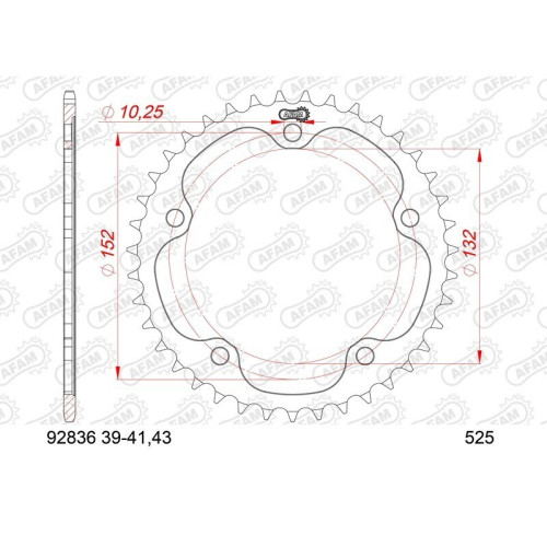 Kit de cadena AFAM 525XHR3 16/39-114 - corona standard