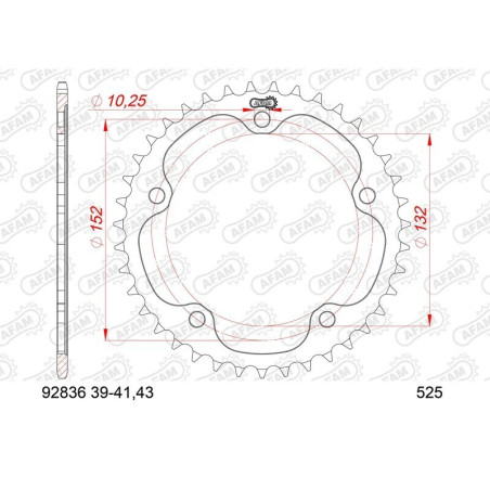 Kit de cadena AFAM 525XHR3 16/39-114 - corona standard