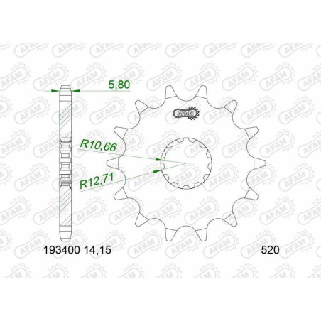 Kit de cadena AFAM 520 XMR3 - 15/48-114 - Corona de acero