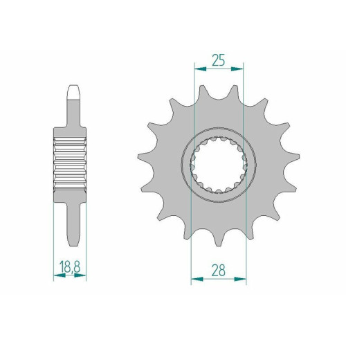 Kit de cadena AFAM 525 XHR3 - 15/42-110 - Corona de aluminio