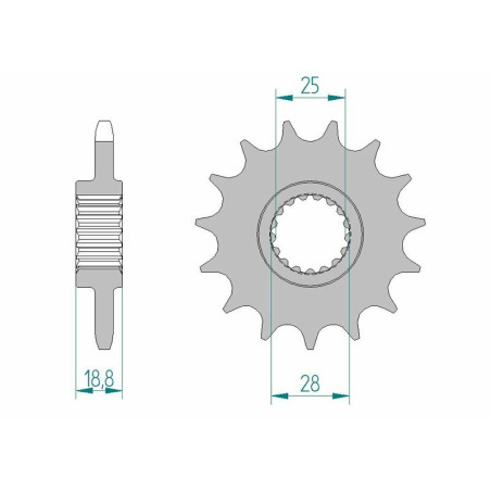 Kit de cadena AFAM 525 XHR3 - 15/42-110 - Corona de aluminio