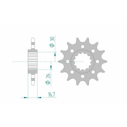 Kit de cadena AFAM 520 XSR - 16/44-108 - Corona de aluminio 2