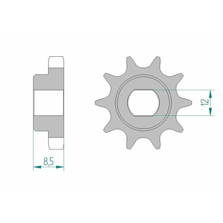 Kit de cadena AFAM 415 F – 10/40-102 – Piñón estándar de aluminio