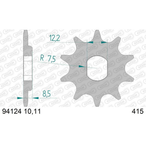 Kit de cadena AFAM 415 F – 11/40-94 – Piñón estándar de aluminio